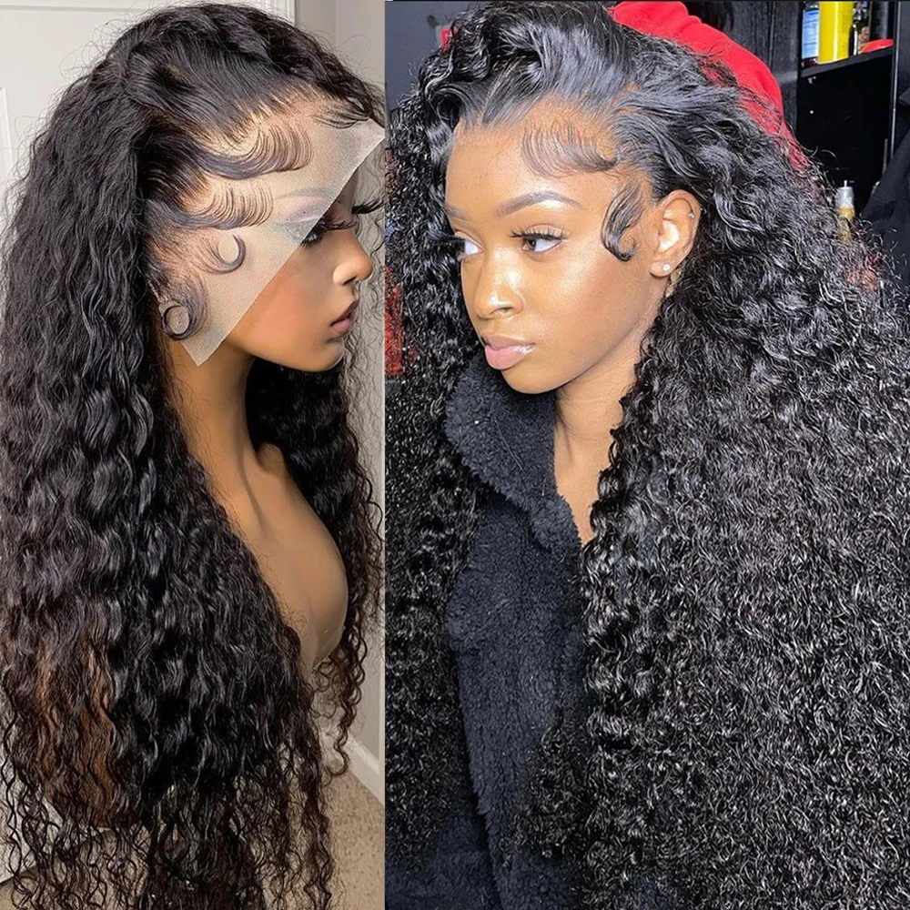 

13x4 Lace Front Human Hair Wigs Brazilian Deep Wave Frontal Wig Curly Lace Frontal Human Hair Wigs For Women Bleached Preplucked