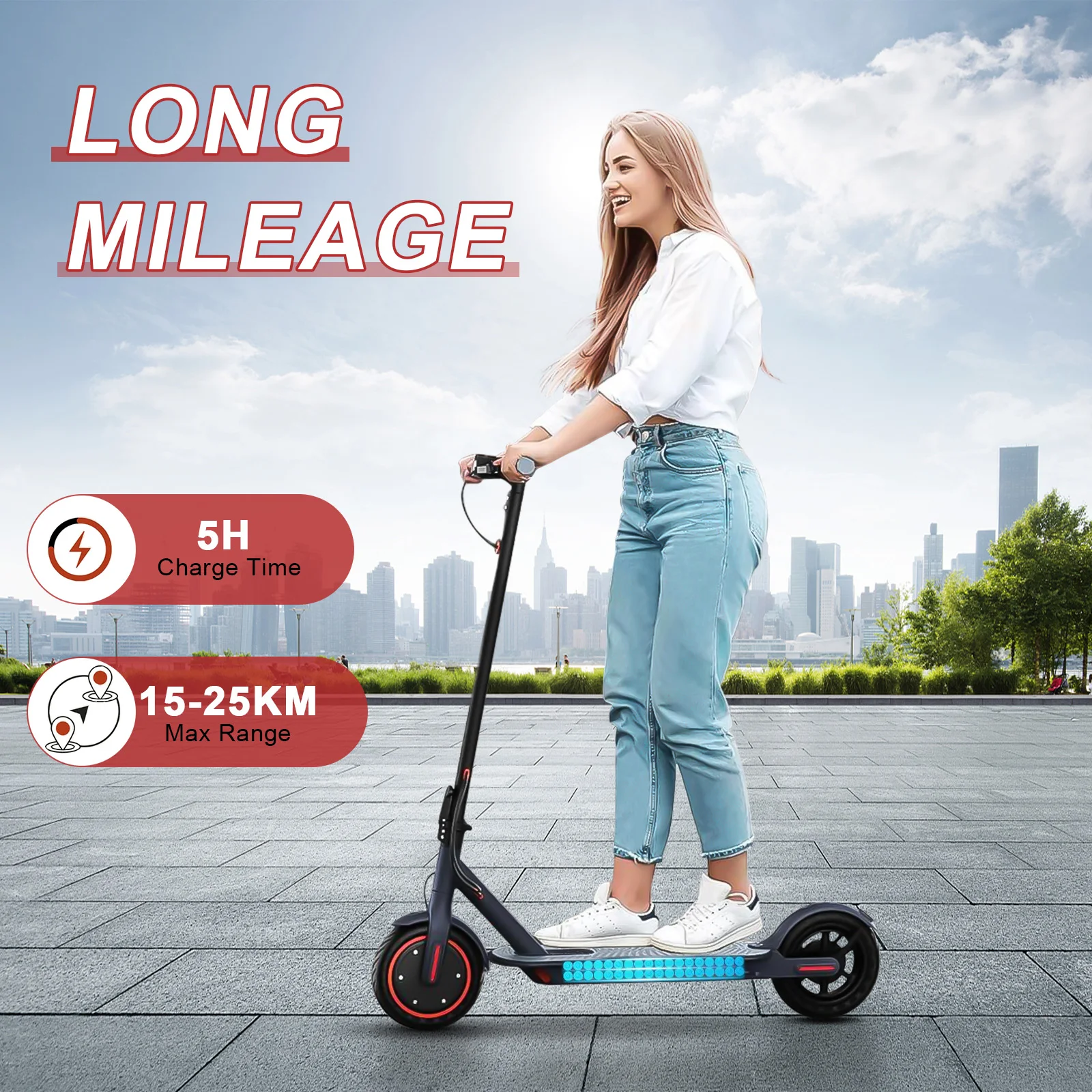 Trottinette Électrique Pliable JUICEASE E1 Pro, Moteur 350W, Puissance de Pointe 500W, 36V7.8AH, 5.2 Puces, Autonomie 25KM