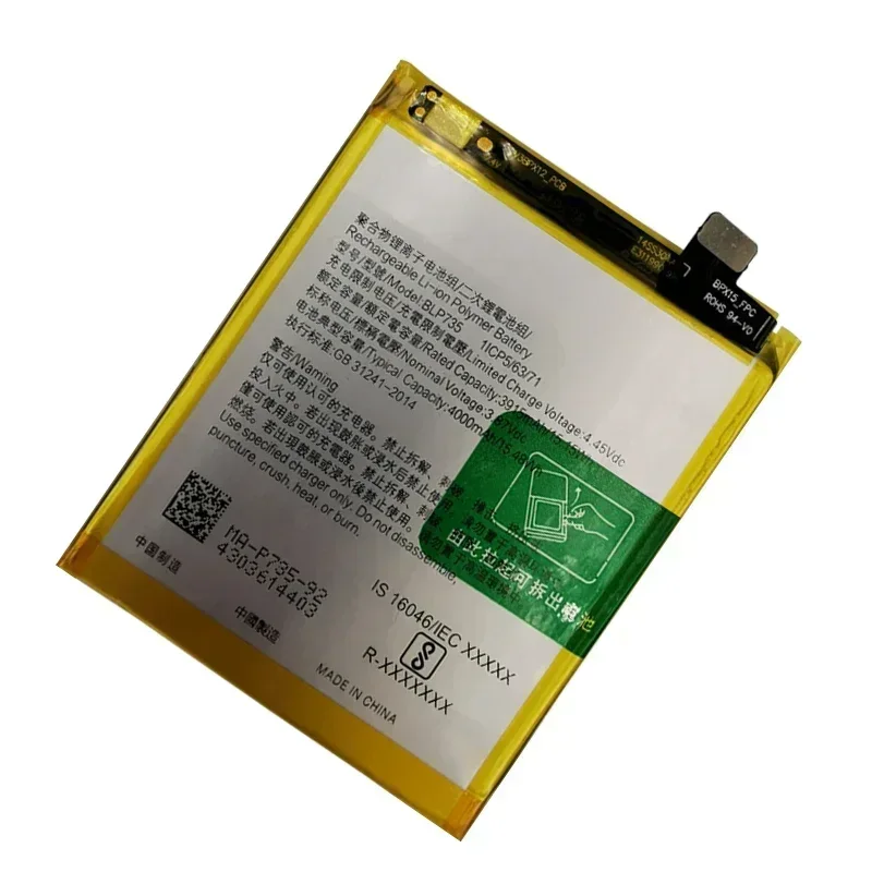 100% original 4000mah blp735 bateria de substituição para oppo reno 2 reno2 baterias de telefone móvel inteligente com ferramentas