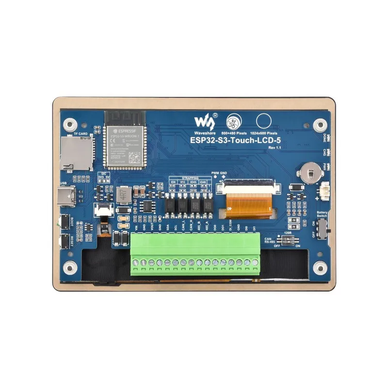 esp32-s3-5inch-display-development-board-240mhz-dual-core-lx7-wifi-bluetooth-onboard-antenna-iot-smart-screen-module