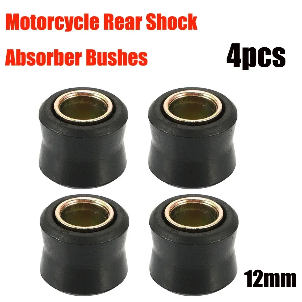 Shock Absorber Rubber Suspension, Bucha Preta, Substituição Da Motocicleta, Resista Acessórios, 12mm, 2 Pcs, 4 Pcs