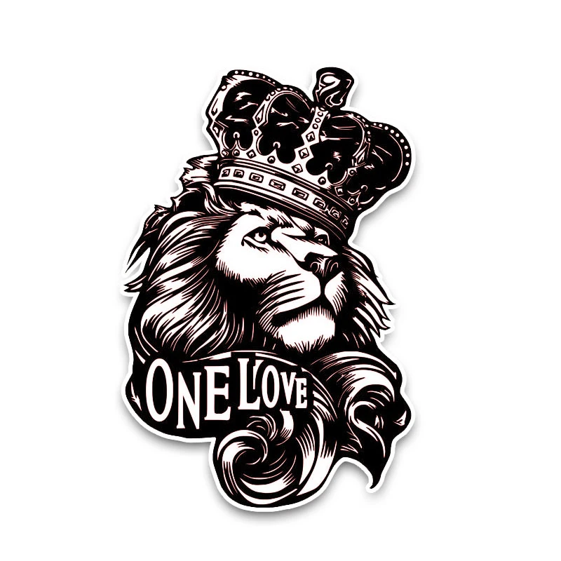 

One Love Lion Crown PVC High Quality Animal Car Sticker Car Truck Windows Motorcycle Laptop Camping Surfboard Vinyl Decals