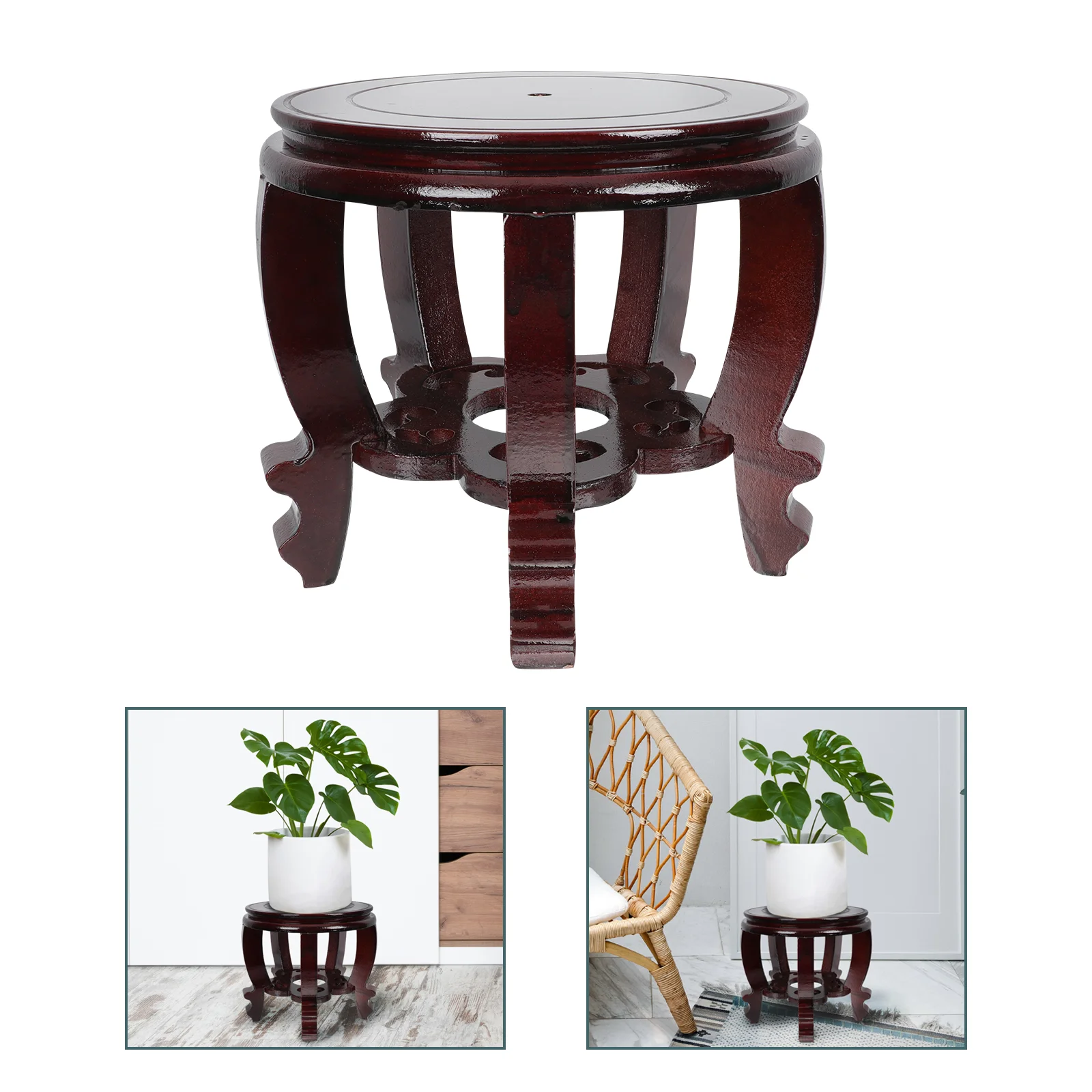 

Tall Wooden Seat Carving Pedestal Table Decor Display Shelves Stand Home Supplies Decorative Rack Bonsai Bases Office Outdoor