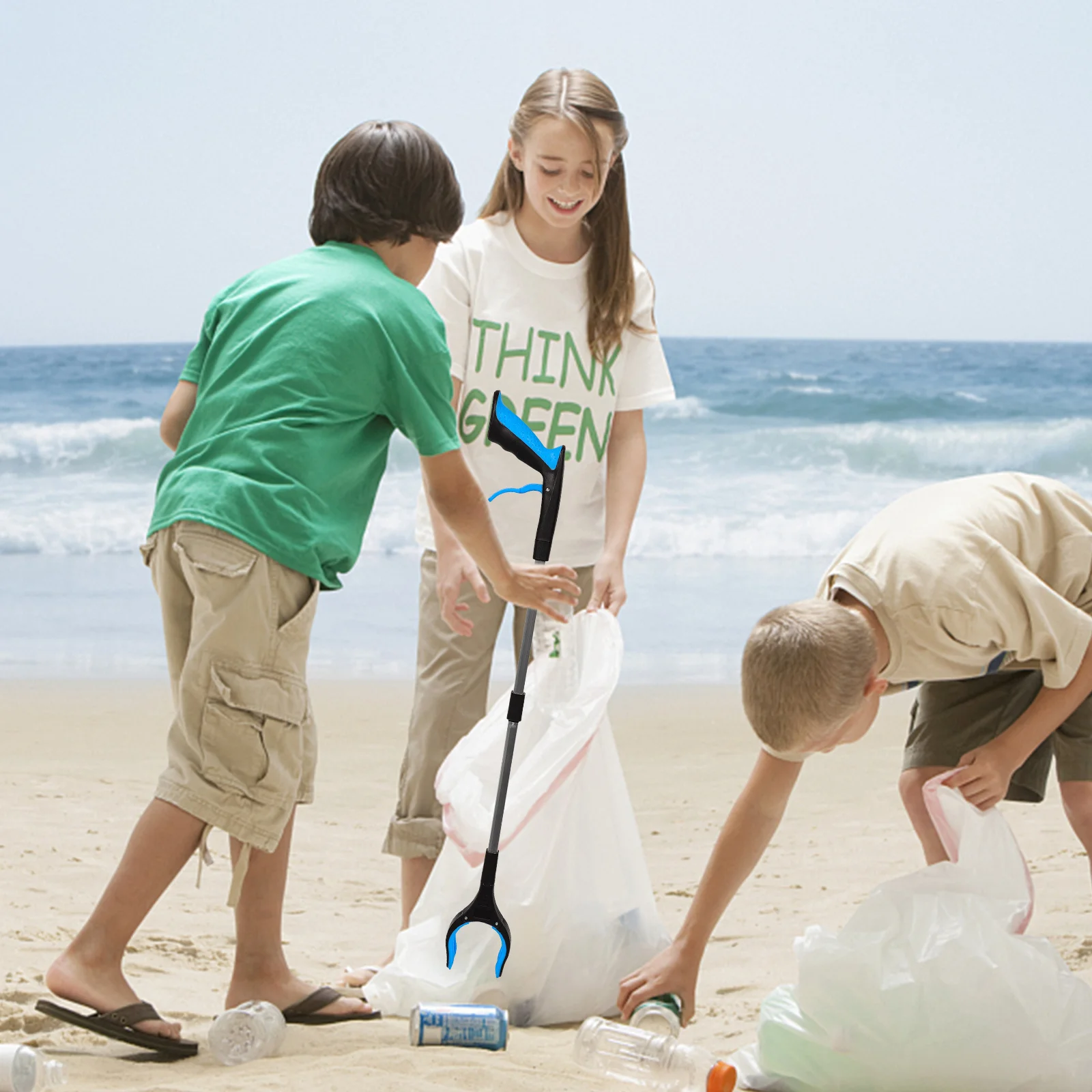 ゴミ拾い 折りたたみ式グラバーツール ロングリーチゴミ拾いスティック 耐久性のあるゴミクランプ 再利用可能なトング 高齢者向けヘルスケア用