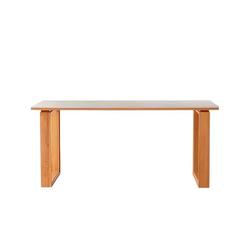 

Slate dining table solid wood Nordic small apartment dining table and chair combination simple cherry