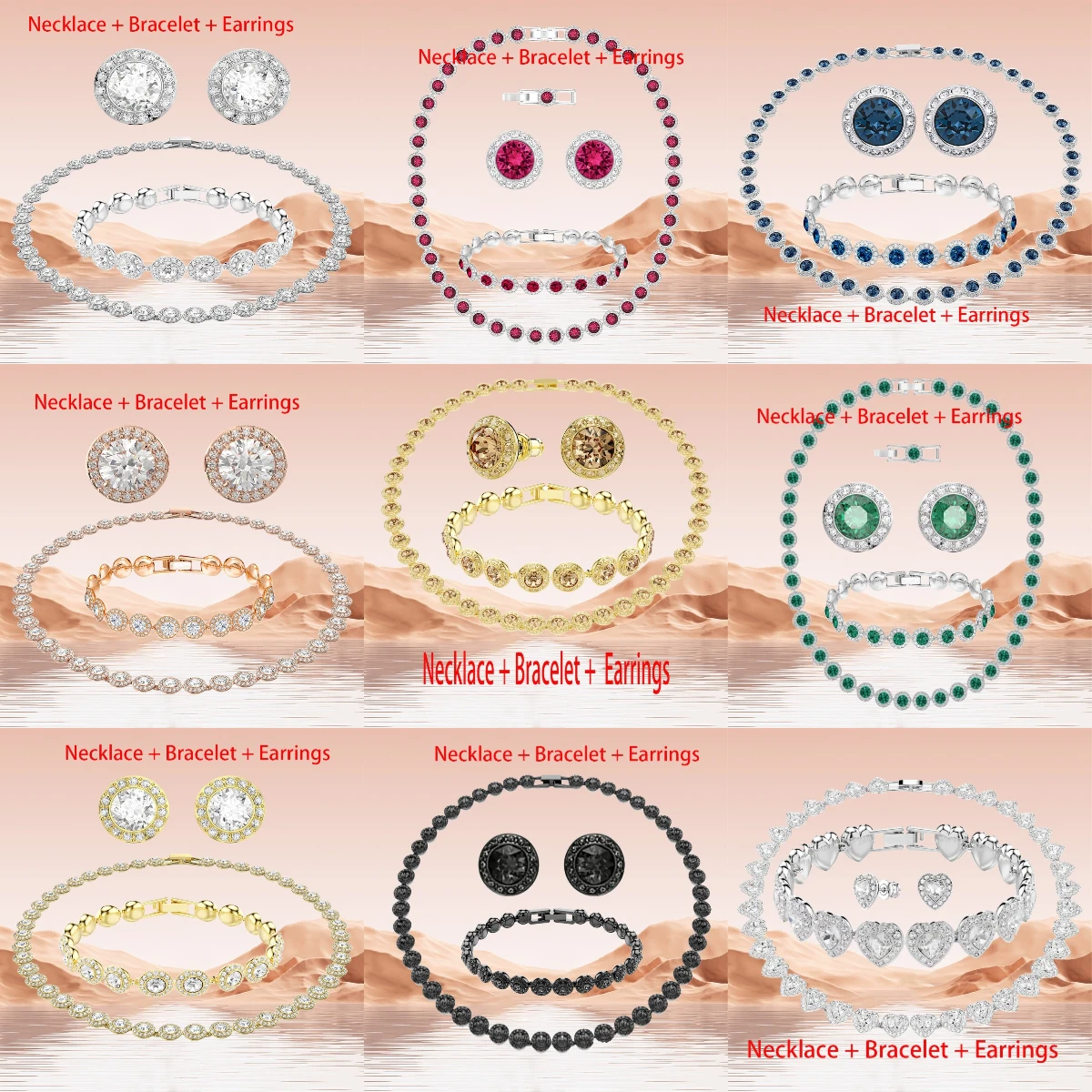2026 New Arrival Sparkling Zirconia Necklace Set for Women,Center of Attention