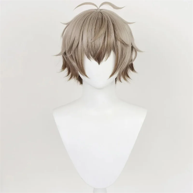 Vtuber Alban Knox Cosplay Wig Color Gradient Short Hair Heat Resistant Synthetic Halloween Party Props