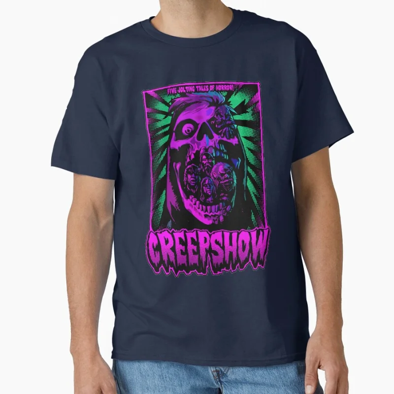 

Creepshow Five Jolting Tales Of Horror 80s B movie retro tv shows Horror zombies Scary halloween gift T-shirt Large size Tops
