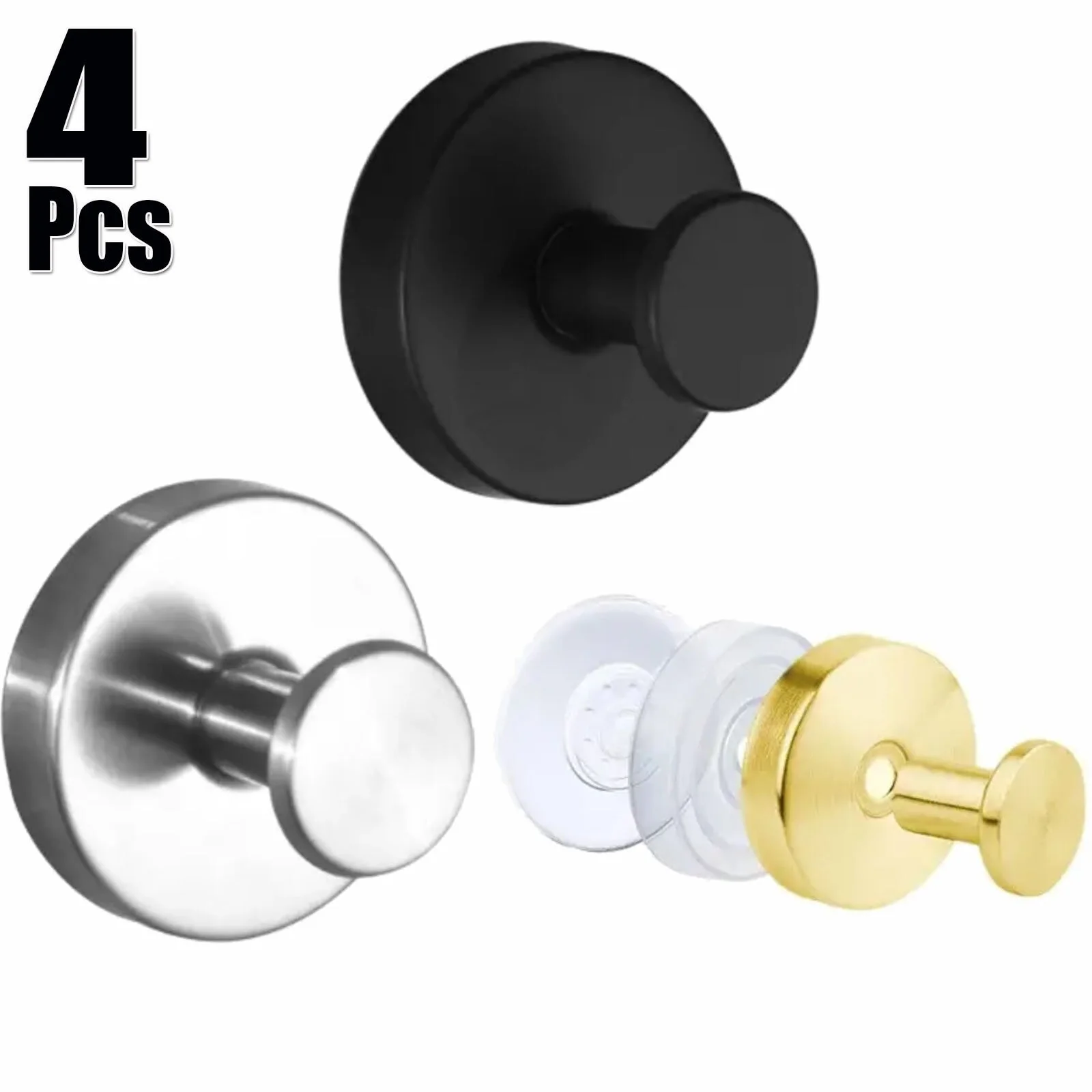 

4PCS Strong Vacuum Suction Cup Hook Shower Towel Holder Hooks Bathroom Kitchen