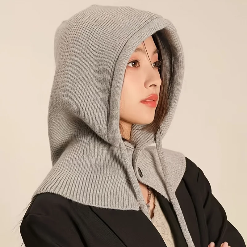 

[Stretchy | Lightweight] Women's Winter Hooded Scarf & Ear Protector - Stretchy, Lightweight, Adjustable | Warm Hat & Neck Wra