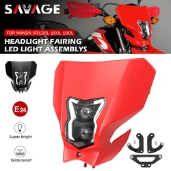 LED Headlight Assembly Fairing For HONDA XR125L XR150L XR190L Motorcycle Head Light Lamp E24 Headlamp Mask XR 190L 150L 125L
