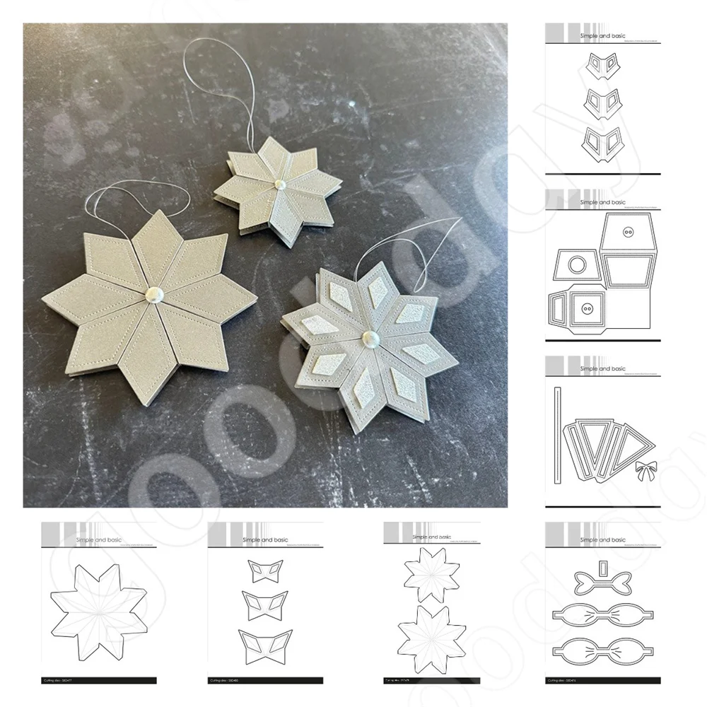 Candy Box Gift Bow Star Ornaments Metal Cutting Dies Scrapbooking Embossing Crafts DIY Greeting Cards Handmade Album Decoration