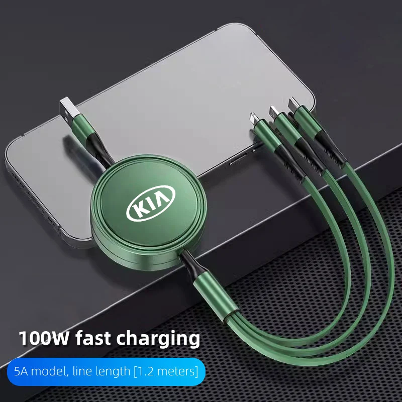 Car fast charging mobile phone charging cable suitable for Kia KN Sportage Ceed Picanto Rio ProCeed  Forte K7 K5 K8 K3 K9 Stonic