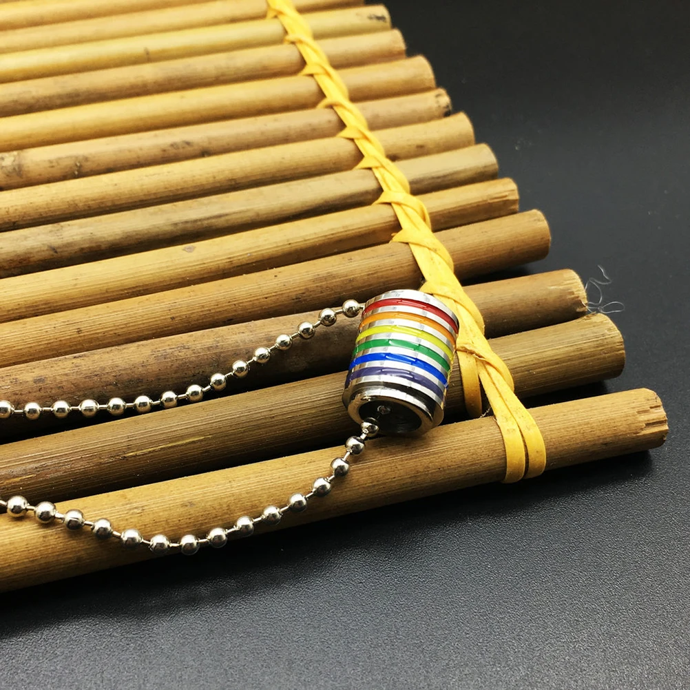 

4Pcs Rainbow Cylinder Tube Pendant Durable Stainless Steel Pendant Stylish Eye-Catching Necklace Charm for Daily Wear