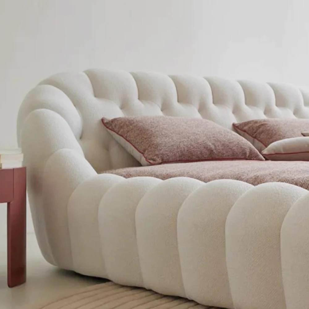 High-Density 45D Sponge Foam with Metal Solid Wood Frame Modern OEM Customizable Factory Fabric Upholstered Design Bubble Bed