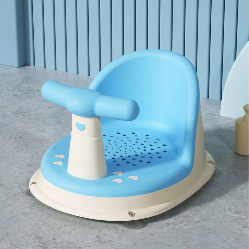 PP+TPE Baby Shower Chair Funny Suction Cup Design Multiple Colors Non Slip Bath Stool Antiskid Bathing Chair Baby Play