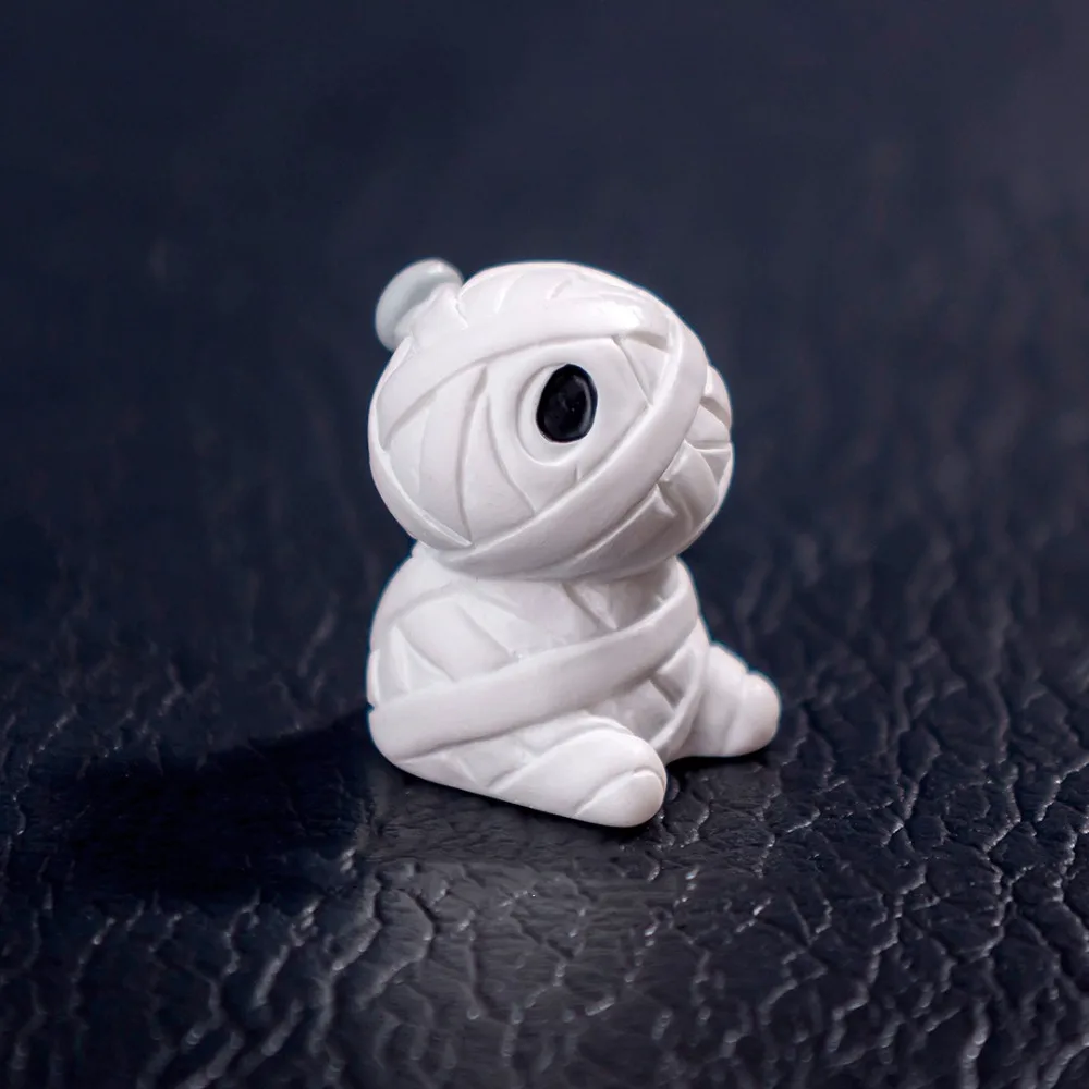 Ghost Mini ฟักทองตุ๊กตาเรซิ่น Black Cat Tree Hallowmas บ้านตุ๊กตาอุปกรณ์เสริมค้างคาว Skull ฮาโลวีน Ghost Miniatures ตกแต่งรถ