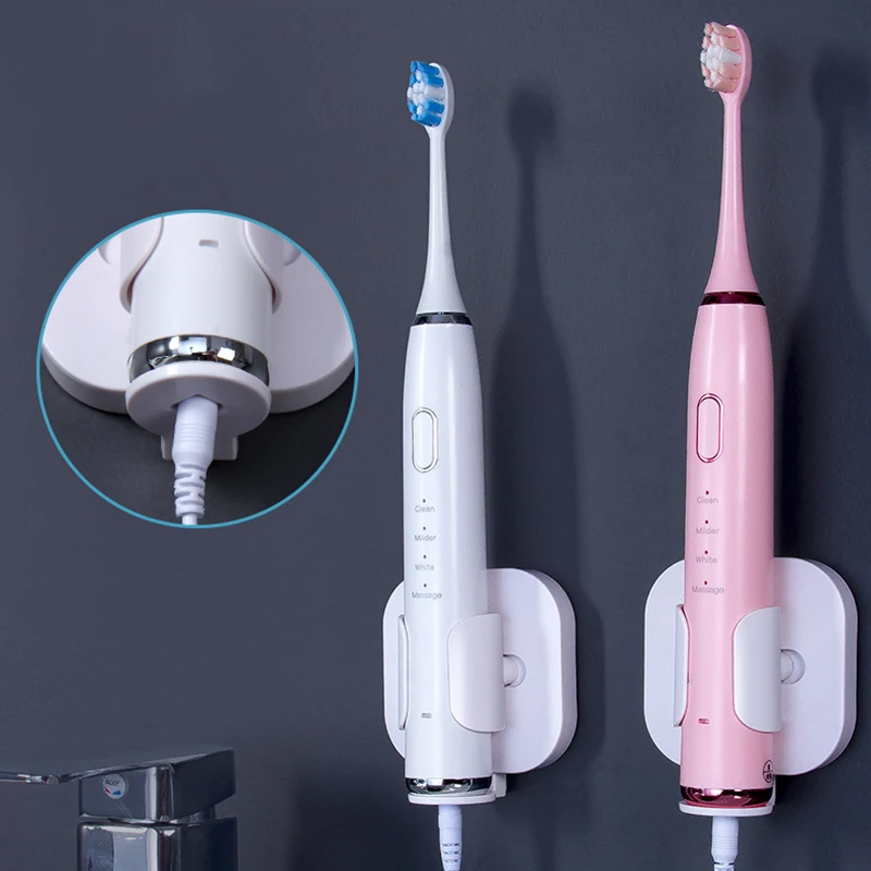 Telescopic Gravity Electric Toothbrush Rack Hanger Without Punching Wall-Mounted Storage Rack Toothbrush Drain Rack