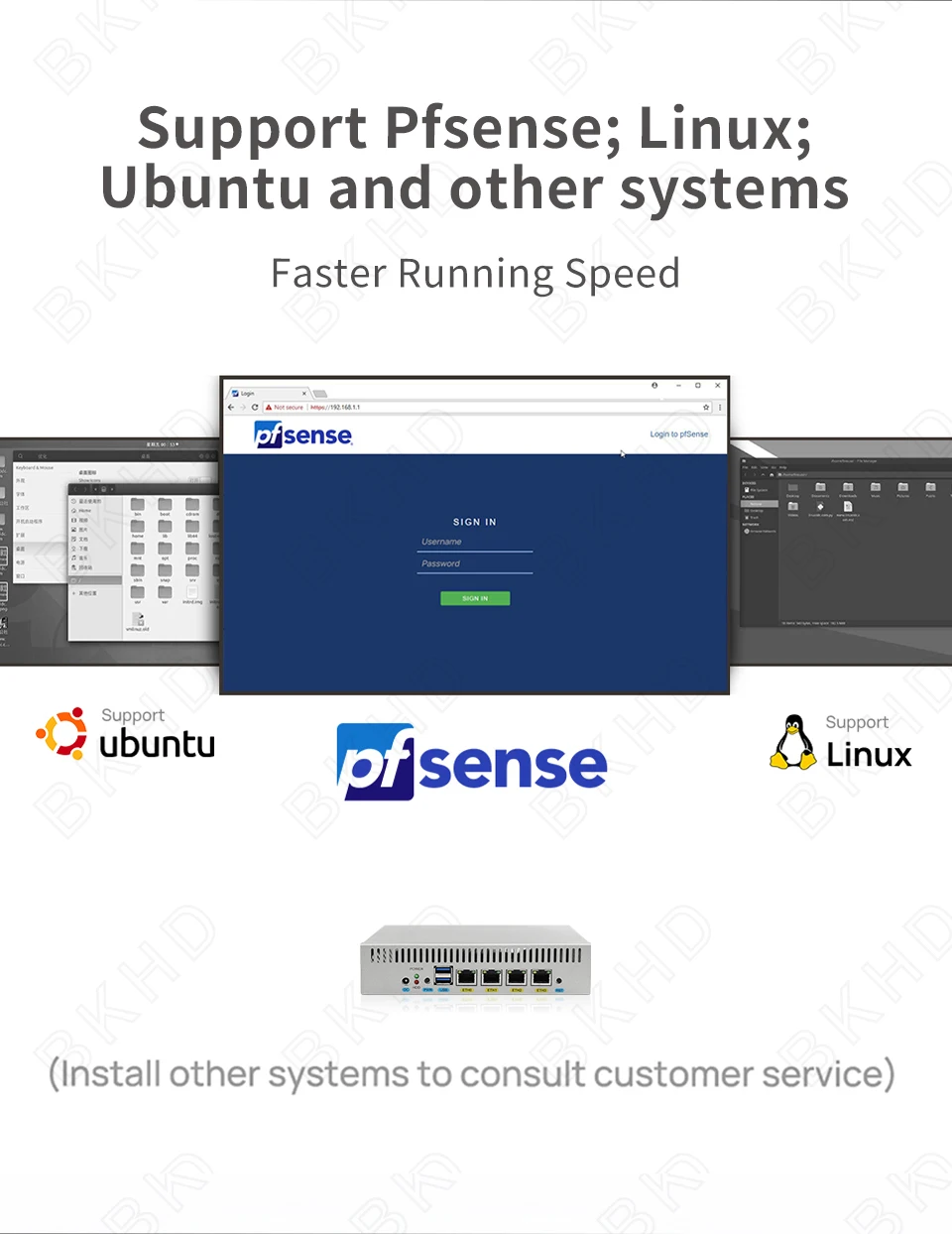 Ikuaios desktop mini host 4 x1gigabit celeron prozessor unterstützung mit geringem strom pfsense mikro tik sophos ungangle ots 1170np-15