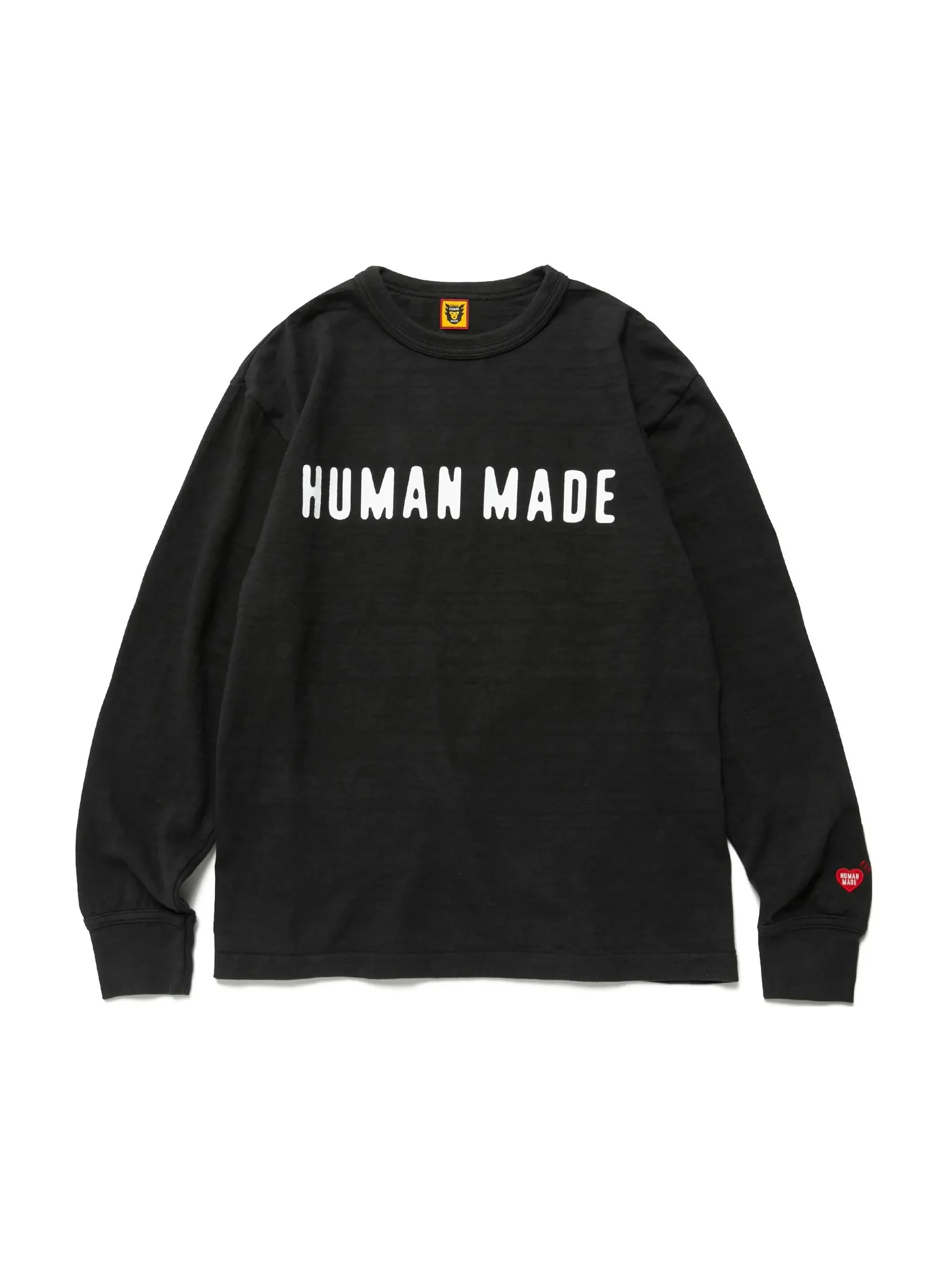 HUMAN MADE FW26 Fall Winter Letter Print Crew Neck Pullover Long Sleeve T Shirt Unisex Boxy Cotton Japanese