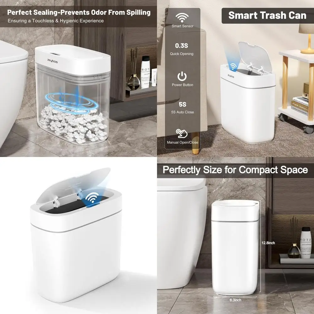 

Touchless 3.5 Gallon Motion-Activated Trash Can, Waterproof Smart Waste Bin for Kitchen, Bathroom, Office, and Living Room