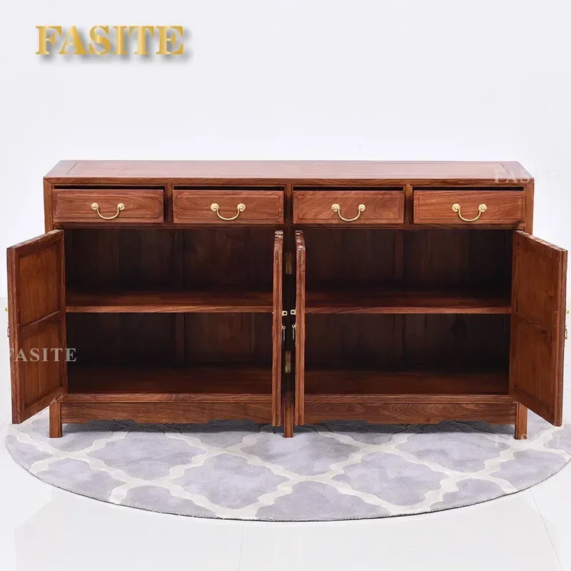 For Chinese Home Entrance Solid Rosewood Dining Side Cabinet Hedgehog Red Sandalwood Storage Wine Cabinet Furniture