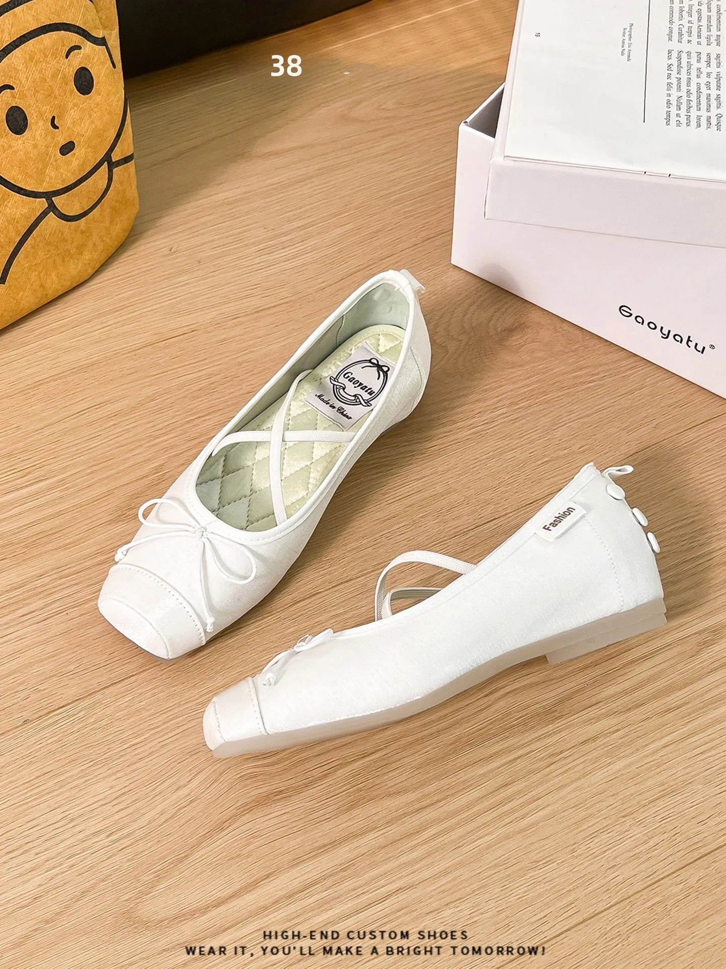 sheepskin-version-4cm-heightening-ballet-mary-jane-shoes-women's-elegant-square-head-shallow-mouth-pig-nose-single-shoes