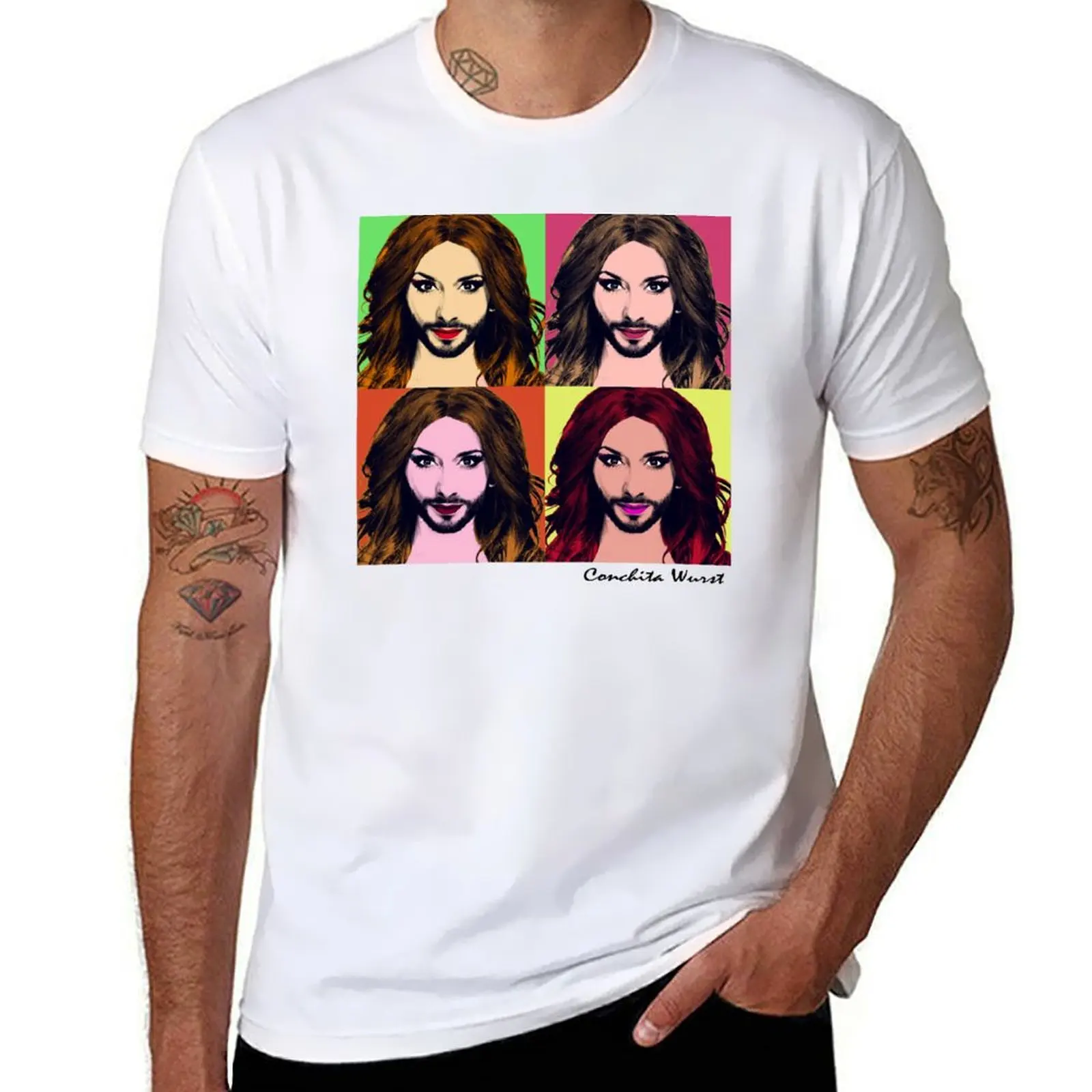 

t cotton T-Shirt fit t for man Pop cotton shirt Conchita 100 t for man Art shirts slim man shirt - Wurst percent