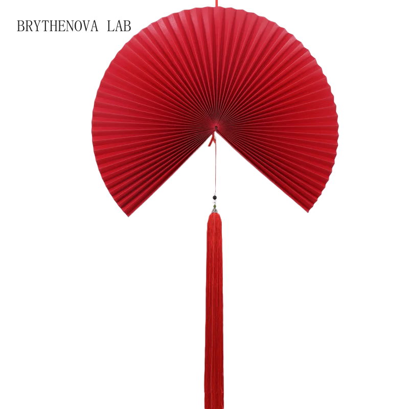 New Chinese Folding Fan Chinese Style Living Room Decoration Fan Prop Wall Decoration Large Hanging Wallpaper Beautiful