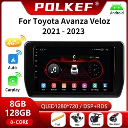 トヨタavanza veloz用カーラジオ,メディアプレーヤー,GPSナビゲーション,4g Carplay, Android 13,2ディン,ステレオ,2 DINなし,2021-2023