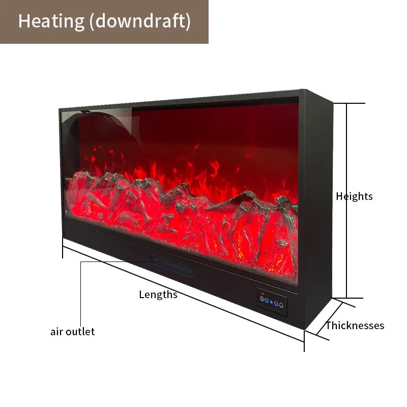 Electric Fireplace Wall Mounted and Recessed with Remote Control Ultra-Thin Wall Fireplace Heater