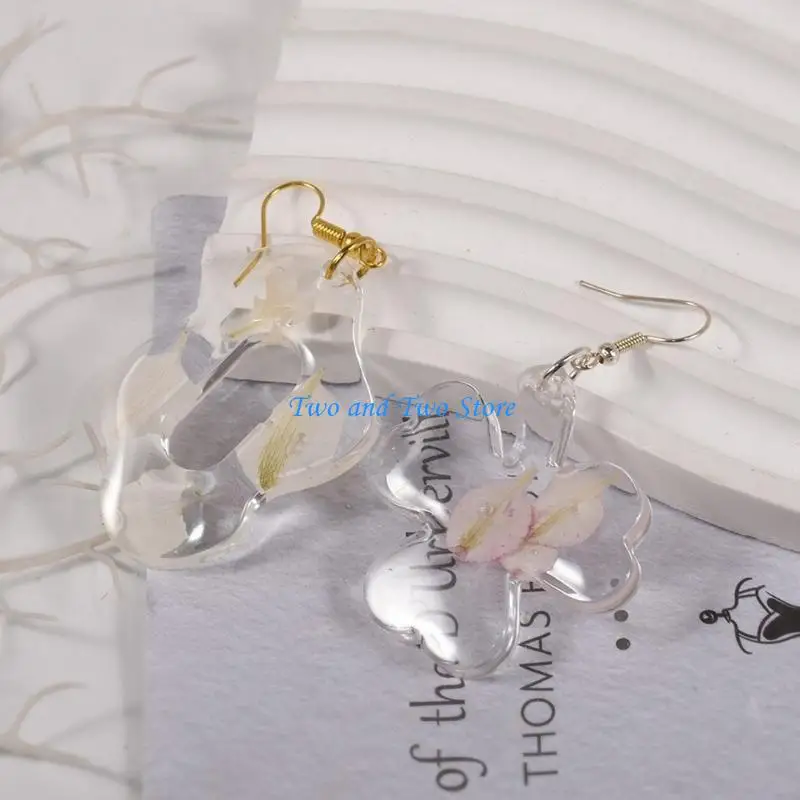 

HX6F Christmas Earring Pendant Mold Non Ear Clip Silicone Mould Pendant Molds