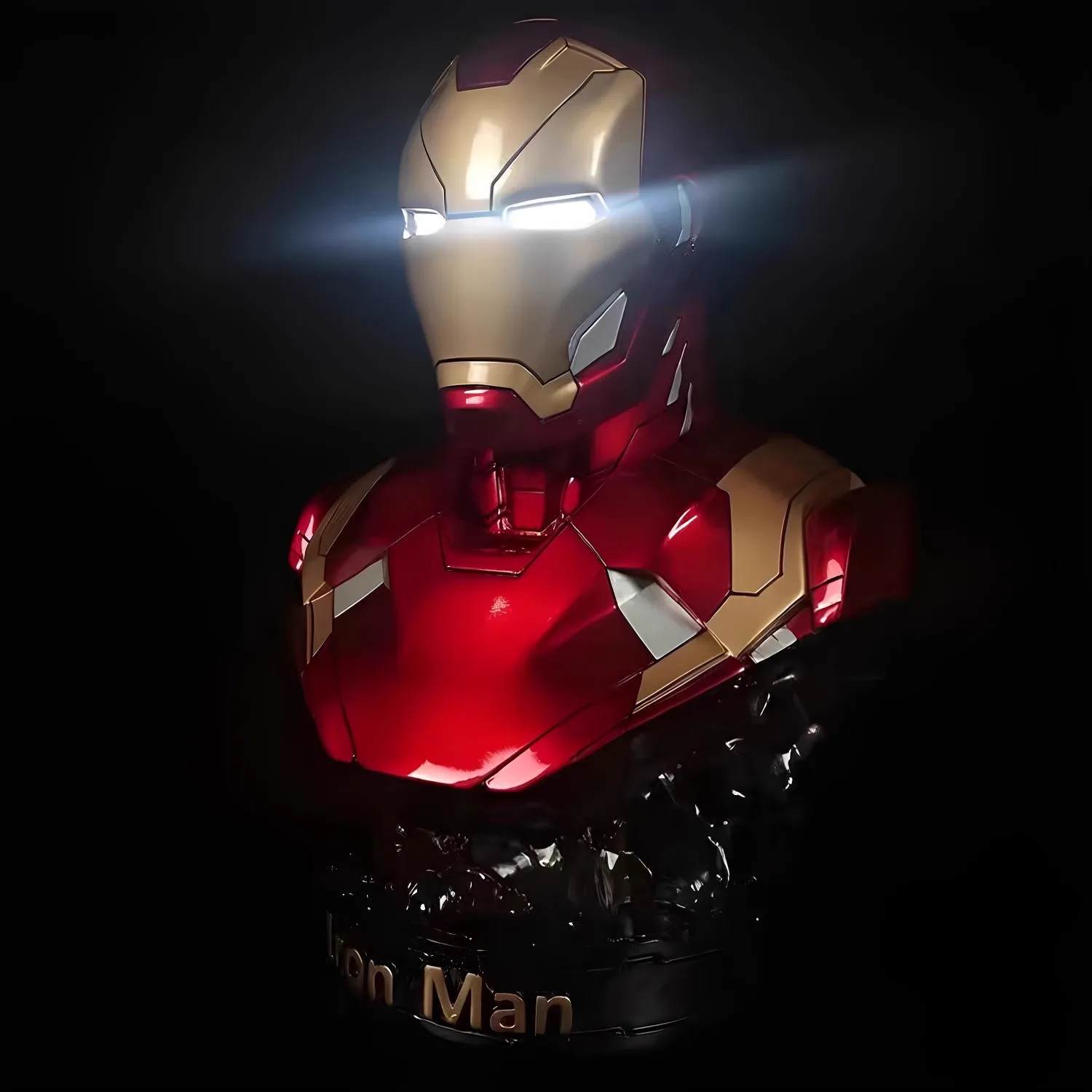 

Glowing Mk50 Iron Man Bust Extra Large Size Mk6 Resin Model Avengers Statue Iron Man Figure Model Remote Control Ornaments Gift