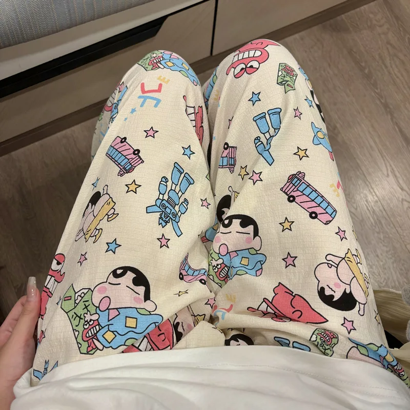 Crayon Shin-Chan Cartoon Sleeping Pants Spring and Autumn Home Leisure Time Can Be Worn Externally Thin Style Elastic Waistband