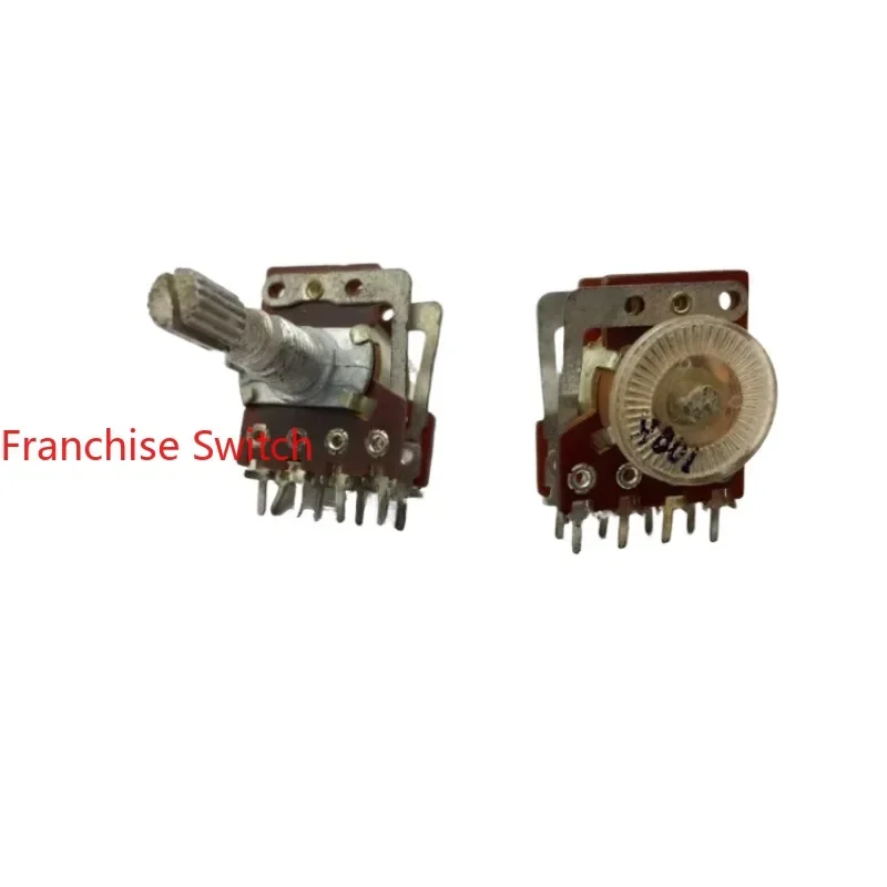

20PCS High Quality RK16 Type Dual Potentiometer 100K*2 With Pumping 41Positioning Handle Length 25MM Serrated
