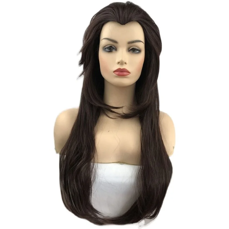 

Women's Long Wavy Curly Ladies Girl Dark Brown Wig
