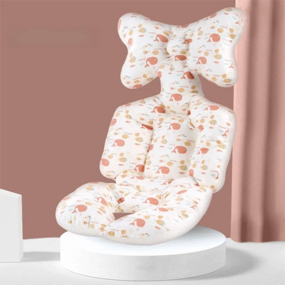 

Soft Baby Stroller Cushion Comfortable Cartoon Printed Baby Pram Seat Mat Car Seat Breathable Dining Chair Cotton Pad Toddler
