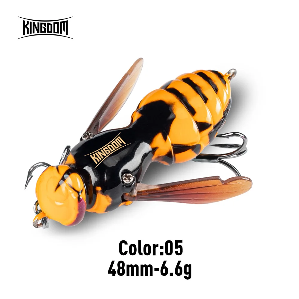 Kingdom Fishing Lures Kunstköder 4,2 g 40 mm 6,6 g 48 mm schwimmendes Insekt Bionic Swimbaits Wobbler Harte Köder für Barsch Hecht