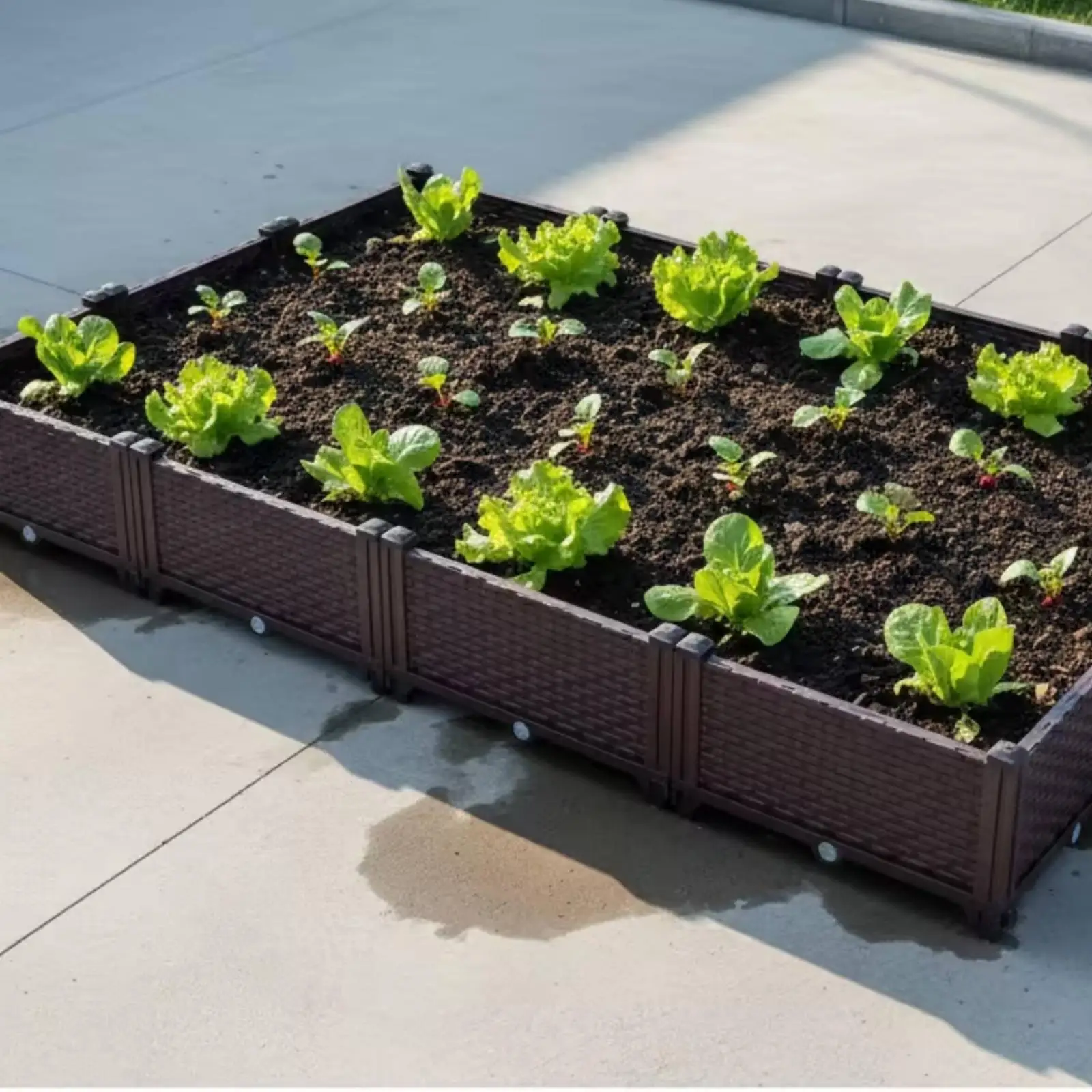 Planter Pot for Outdoor Garden with Stackable Design and PP Resin Build for Balcony Patio Flower Display