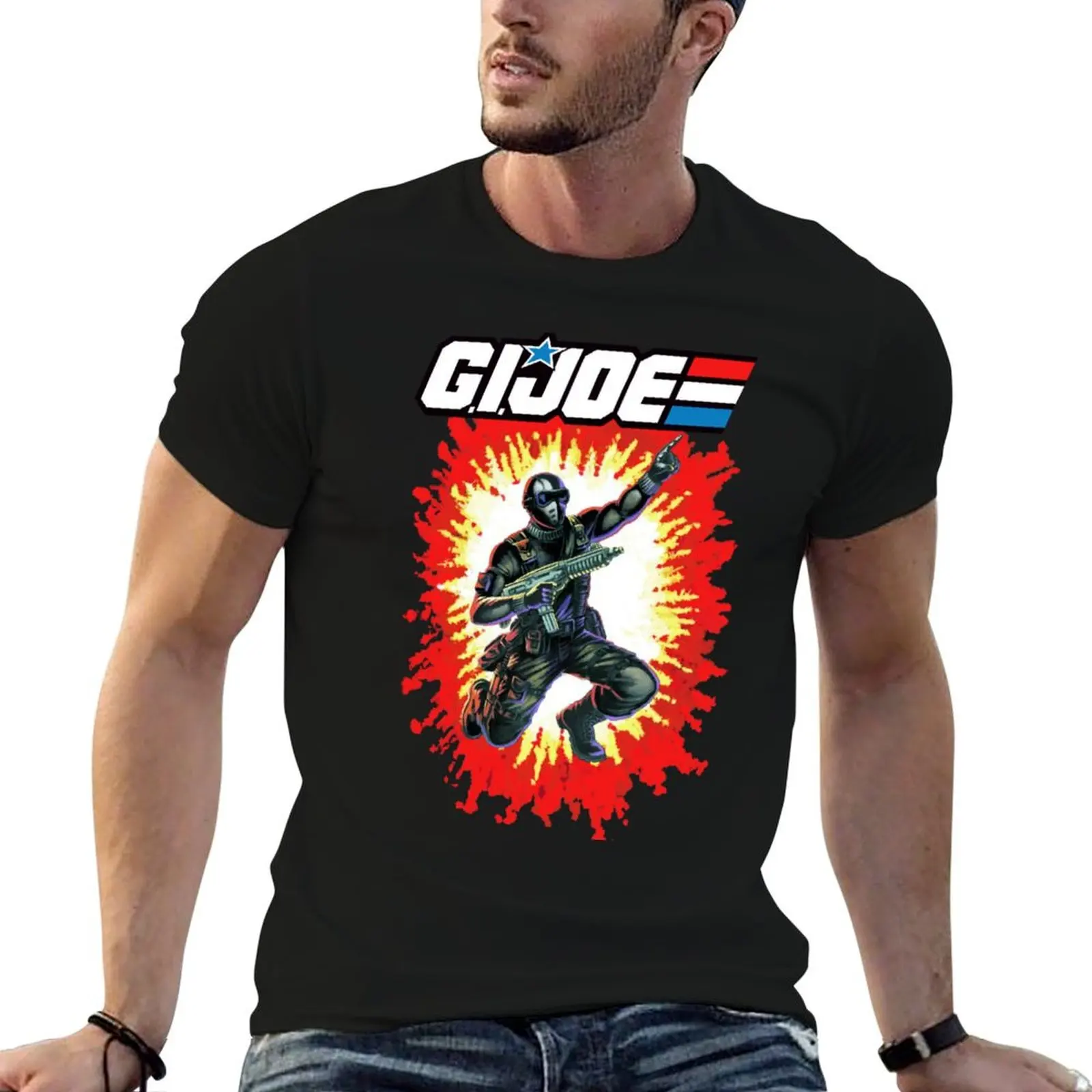Retro GI Joe Snake Eyes toy card back design T-Shirt Basic Comfort Fit T-Shirt for Men