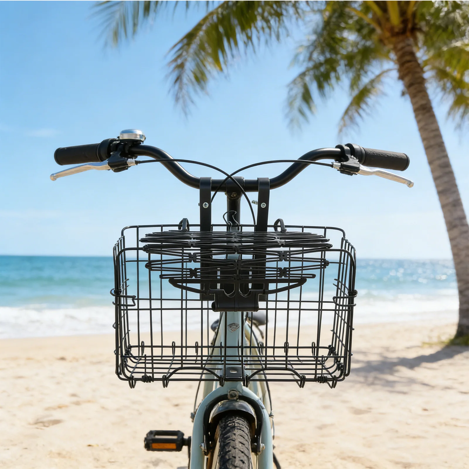 

Waterproof Folding Bike Basket Heavy Duty Oxford Cloth Front Handlebar Mount Basket for Commuting Travel Lightweight Storage