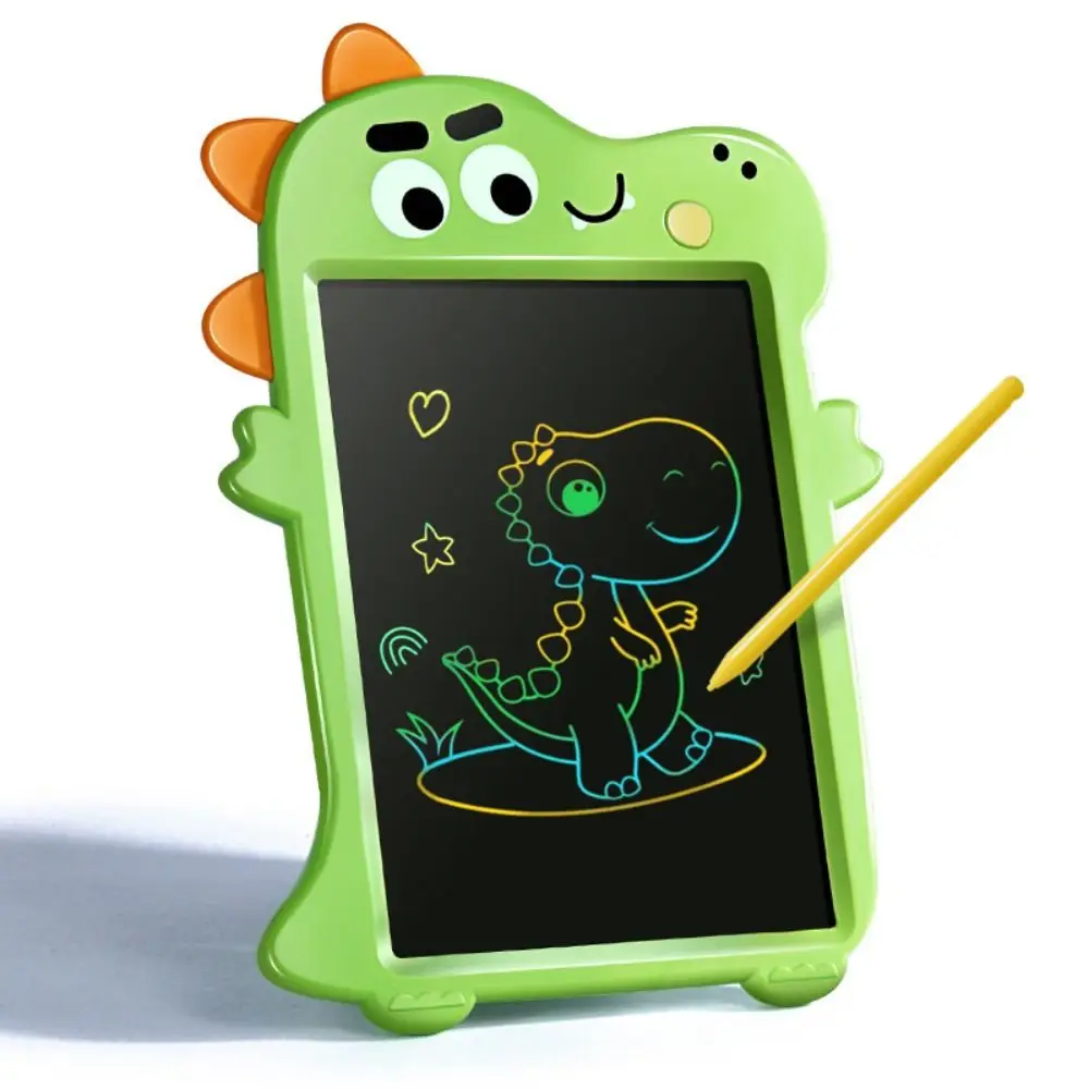 Tablero de dibujo LCD de dinosaurio, almohadilla de dibujo borrable colorida, botón de bloqueo, tablero de escritura electrónico con botón de borrado para niños