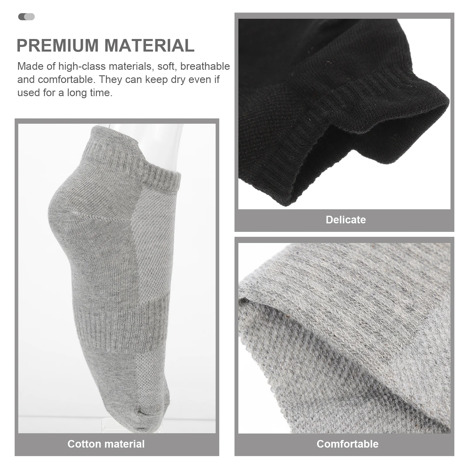 4 أزواج من جوارب الجري القطنية الممشطة للرجال والنساء، جوارب رياضية خفيفة الوزن قابلة للتنفس للجري وركوب الدراجات والمشي لمسافات طويلة ملابس طوال اليوم #3
