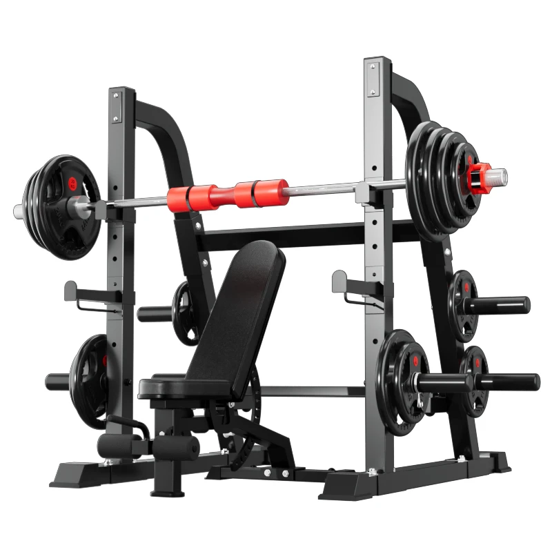 Commercial Multi-functional Weightlifting Bench, Professional Squat Barbell Frame Combination, High Quality