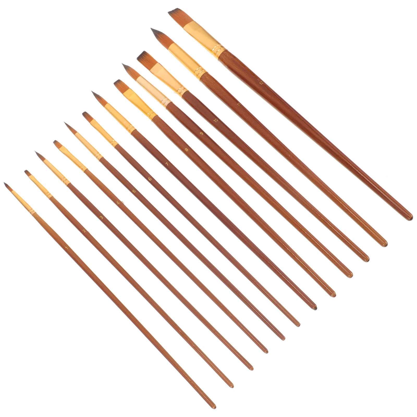 

12Pcs Paintbrush Set Nylon Hair Wood Handle Suitable for Kids Beginners Acrylic Watercolor Gouache Paint Acrylic Paint