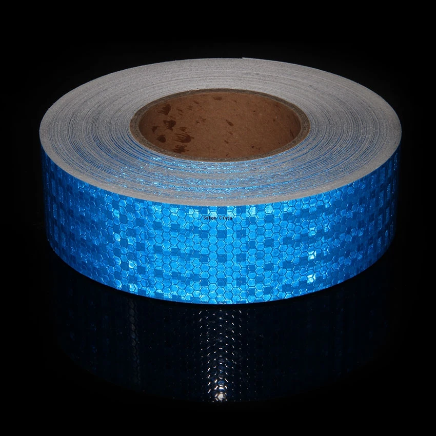 5cmx 50M Reflecterend Materiaal Fietsveiligheidswaarschuwing Opvallende Tape Glanzend Wit Fluorescerend Geel Rood Reflectoren Stickerstrip