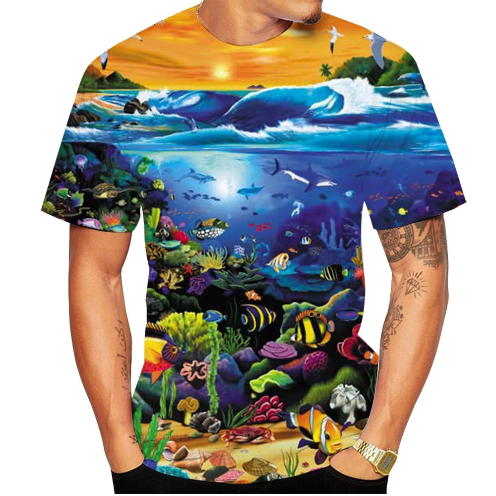 Dolphin Sea Turtles 3D Print T-Shirts Men's Women New Short Sleeve T Shirt Oversized Hip Hop Tees Harajuku Y2k Tops Kid Clothing