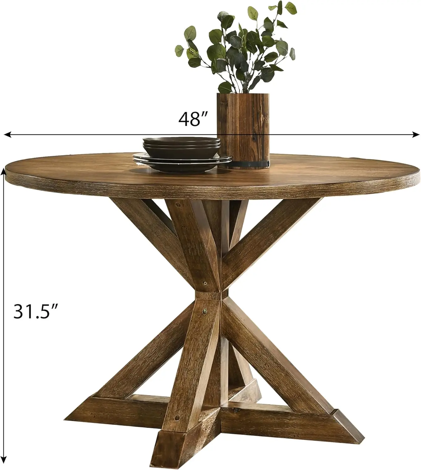 47.25"" Round Dining Table, Farmhouse Kitchen Table For 4-6 People Dining Room Table Cofee Table For Kitchen, Restaurant, Café,