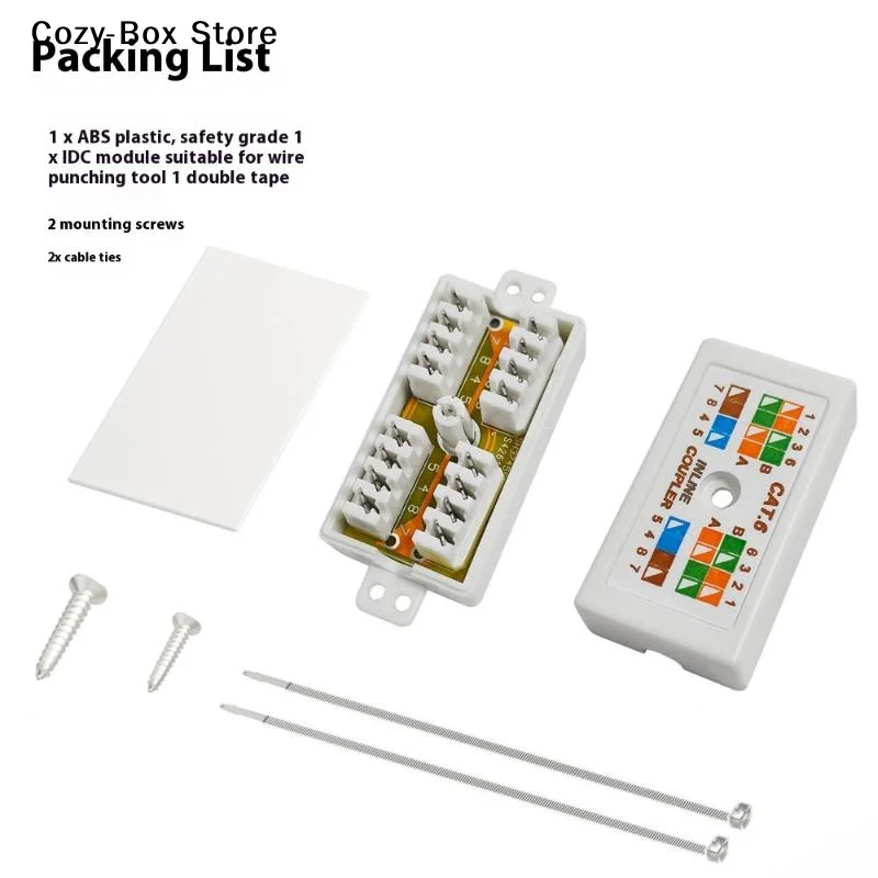 [ZY]1Pcs RJ45 Desktop Information Box Junction Box Inline Punchdown Krone Coupler Joiner For Cat6/Cat5E Ethernet Network Cables