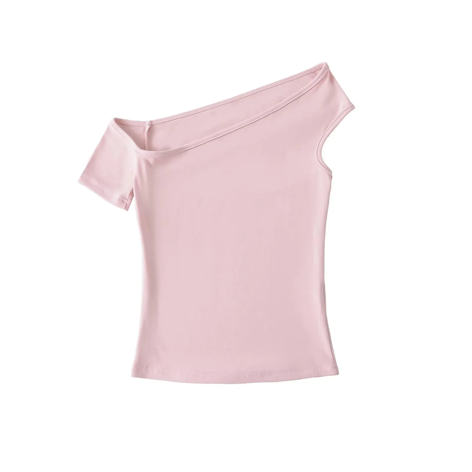 T-shirt sexy ort Sve oulder Bared T-shirt estiva da donna slim fit strato base Top da pendolarismo Sle colore puro lunghezza regolare Sve